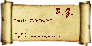 Pauli Zénó névjegykártya